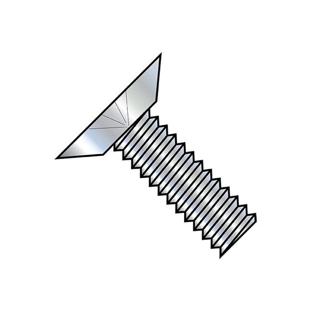 #12-24 x 7/8 in Phillips Flat Machine Screw, Zinc Plated Steel, 3000 PK
