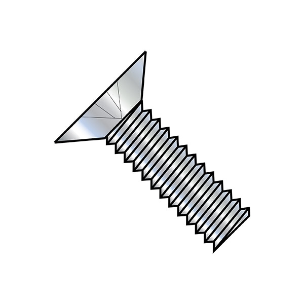 #6-32 x 1/4 in Phillips Flat Machine Screw, Zinc Plated Steel, 10000 PK
