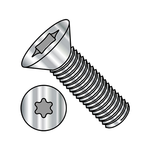 M3-0.50 x 6 mm Torx Flat Machine Screw, Plain Steel, 5000 PK