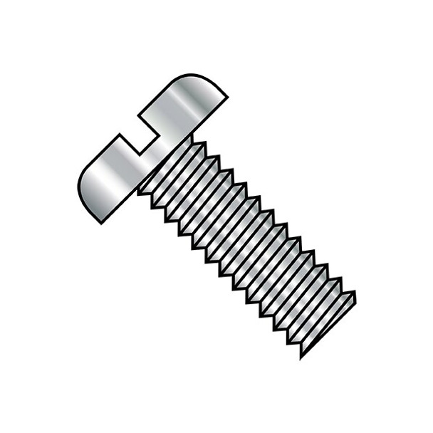 #0-80 x 7/16 in Slotted Pan Machine Screw, Plain Steel, 5000 PK