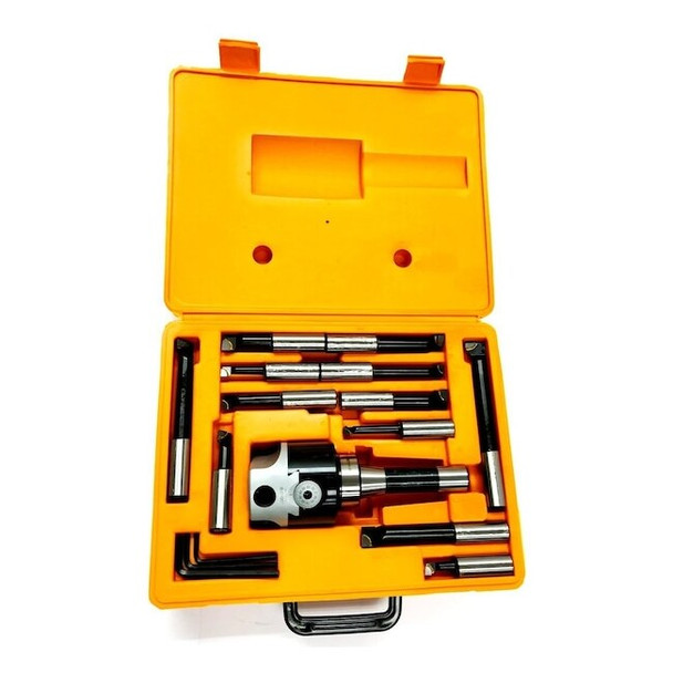 3 Piece Boring Tool Set With 3" Head R8 Shank & 3/4" Boring Bar Set