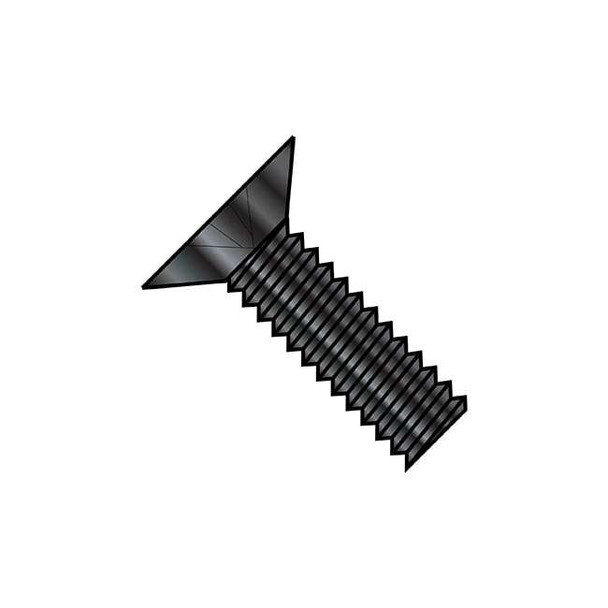 #4-40 x 3/8 in Phillips Flat Machine Screw, Plain Steel, 5000 PK