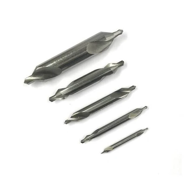 Center Drill Bit Set, No. 1 to No. 5, M42 8% Cobalt, 60 deg Point, 5-Piece