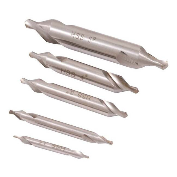 Hhip 5 Piece No.1-No.5 High Speed Steel Center Drill Set 5000-0020