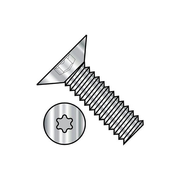 #8-32 x 1/4 in Torx Flat Machine Screw, Plain Stainless Steel, 5000 PK