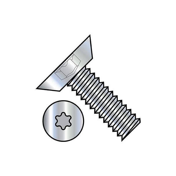 #8-32 x 1/4 in Torx Flat Machine Screw, Zinc Plated Steel, 10000 PK