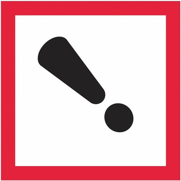 Tape Logic Pictogram Label,Exclamation Mark,1"x1" DL4142