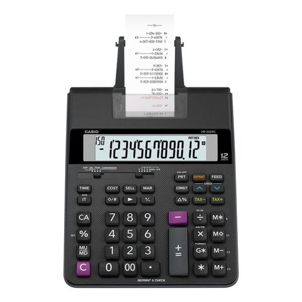 Casio HR200RC Printing Calculator,12-Digit,L HR-200RC