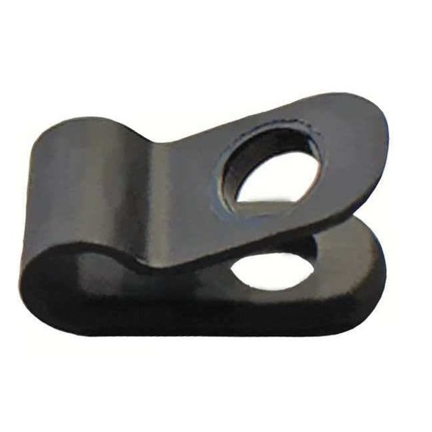 Cable Clamp, Nylon, 1-1/8 in Bundle Dia., Black, 10 PK