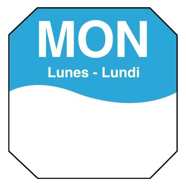 Daymark Day Label,Monday,3-2/7 In. W,PK1000 1100601