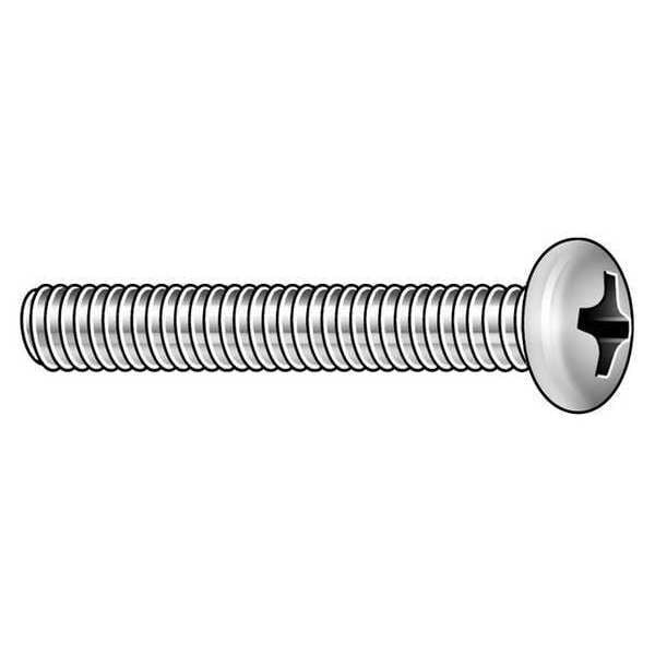 #10-32 x 5/8 in Phillips Pan Machine Screw, Plain Stainless Steel, 100 PK