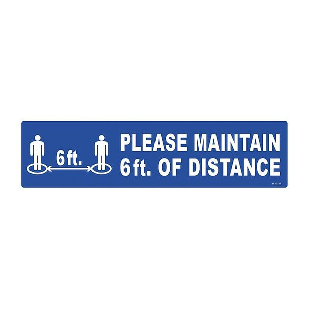 Floor Sign, 6 in H, 24 in W, Vinyl, English, FS-624-406