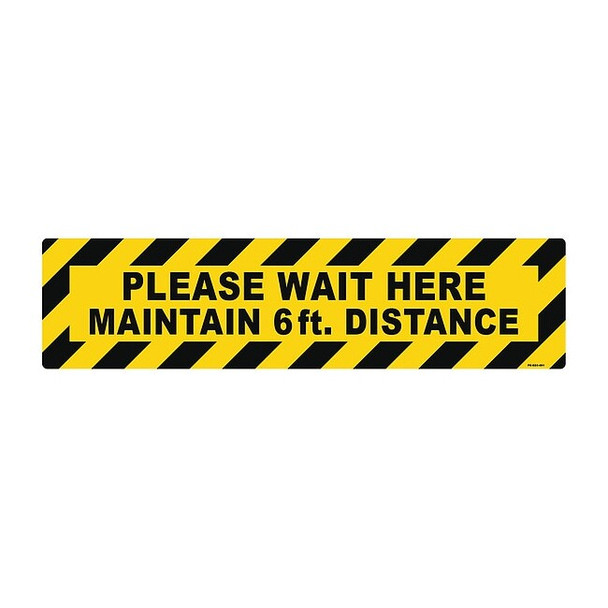 Floor Sign, 6 in H, 24 in W, Vinyl, English, FS-624-401