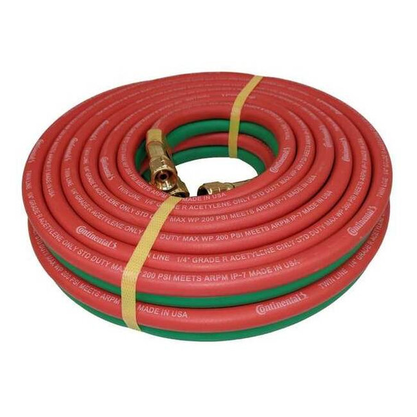 Continental Twin Line Welding Hose,1/4",12 ft. TWR-04-012BB