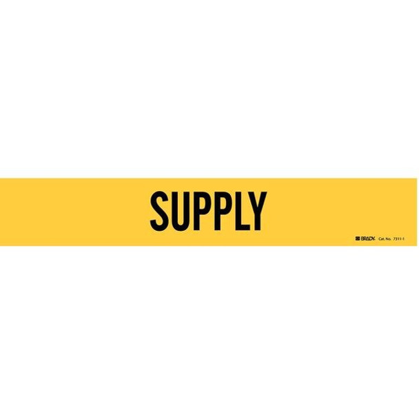 Brady Pipe Marker,Supply,Yel,2-1/2 to 7-7/8 In 7311-1