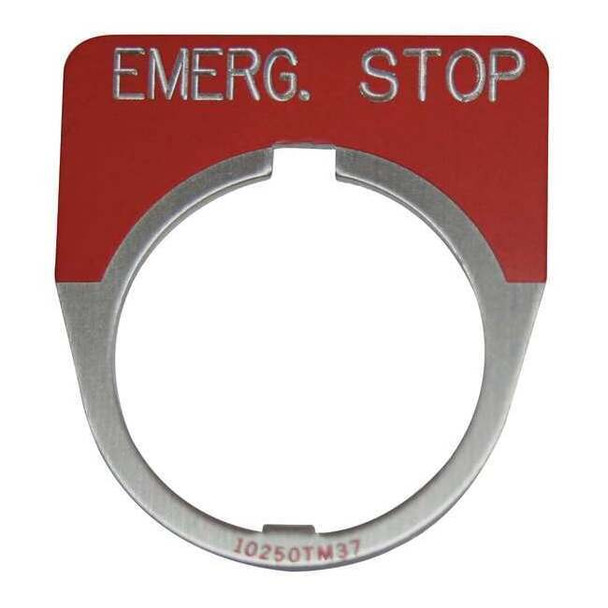 Eaton Cutler-Hammer Legend Plate,Emergency Stop,Red 10250TM13
