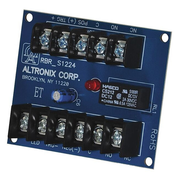 Altronix Ratchet Relay 12/24VDC 20Ma DPDT, Relay, - RBR1224