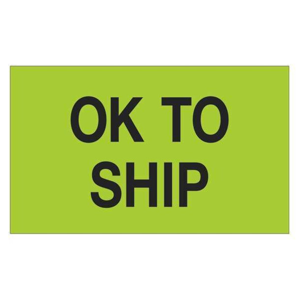 Tape Logic Label,OK to Ship,3x5" DL1174