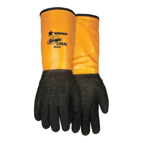 Cut Resistant Coated Gloves, Cut Level A4 ,Double dipped ,PVC ,Rough ,L 1 PR