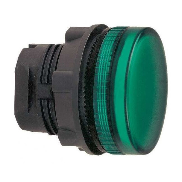 Schneider Electric Pilot Light Head, Green, LED, 22 mm ZB5AV033S