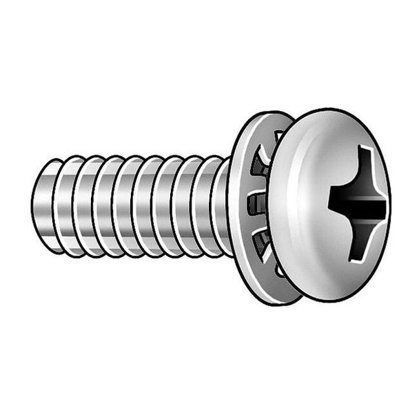 1/4"-20 x 1/2 in Phillips Pan Machine Screw, Plain 18-8 Stainless Steel, 5 PK