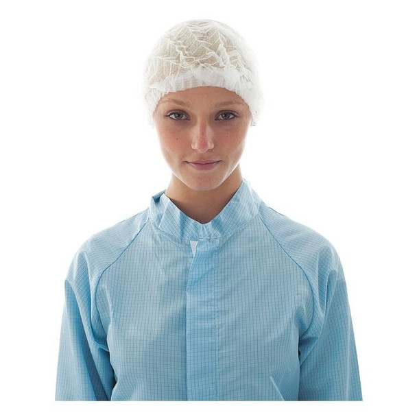 Bioclean Bouffant Cap, Polypropylene, 19 in Dia., White, M, 1000 PK BBC-W