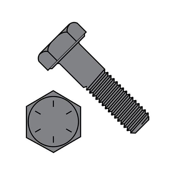 Grade 8, 1-1/2"-6 Hex Head Cap Screw, Plain Steel, 4-1/2 in L, 4 PK