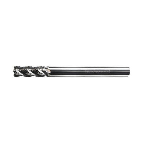 Micro 100 Carbide End Mill,10 mm,Cut 22 mm,4 FLT VHMM-100-4X