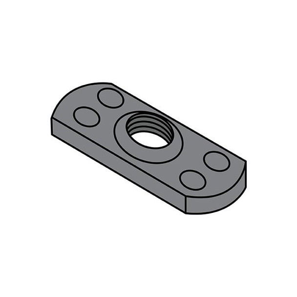 Tab Weld Nut, 5/16"-18, Steel, 0.655 in Wd, 0.999 in Lg, 0.13 in Ht, 1000 PK