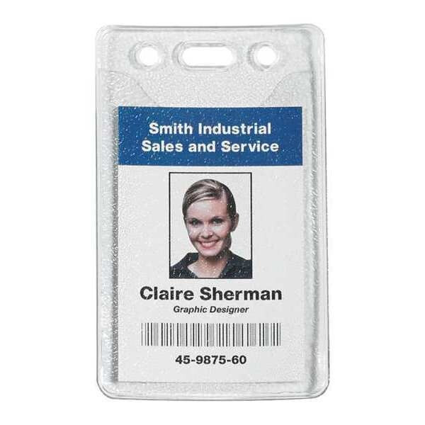 Partners Brand Badge Holders, Pre-Punched, 2" x 3", Clear, PK100 BH131