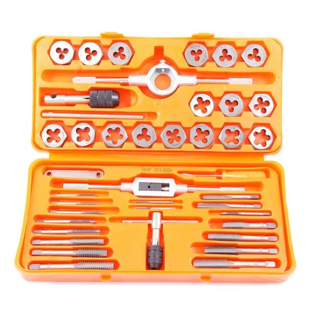 Hhip 41 Piece No 4-1/2" Tap & Die Set With Hexagon Shaped Dies 1011-0004