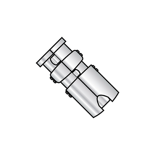 Single Lag Shield, 1/4" Dia, Alloy Steel Zinc Plated, 50 PK