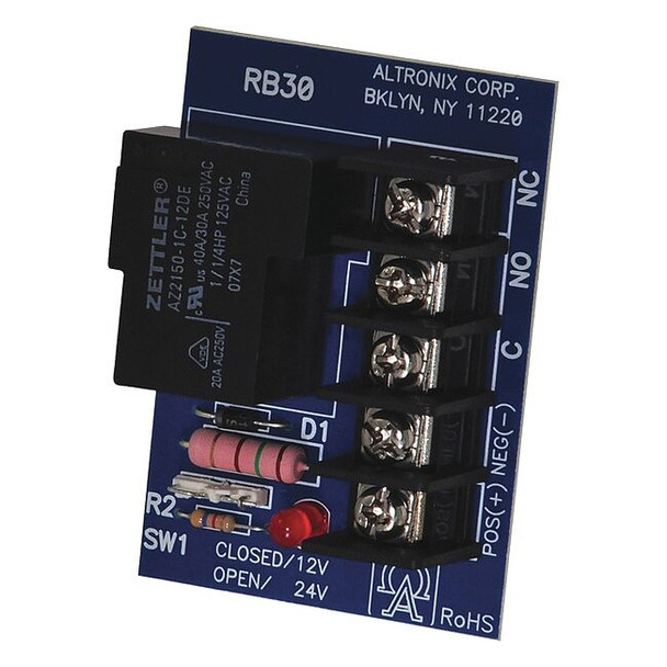 Altronix Relay Module Heavy Load 12/24V 95Ma SPDT, Relay, - RB30