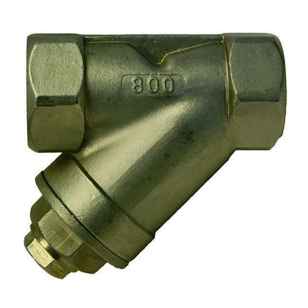 Y Strainer, 1-1/4" Pipe, FNPT x FNPT, 316 Stainless Steel, 800 psi