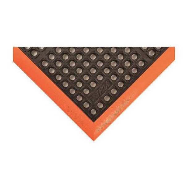 Antifatigue Mat, Rubber, Drainage Holes, 28 in W x 40 in L, Black