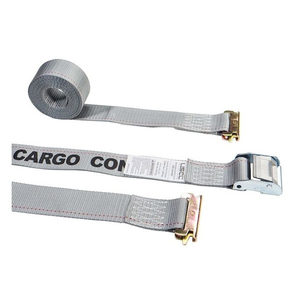 Us Cargo Control 2" x 16' Gray E-Track Tie Down Straps - Cam Buckle C316SEF