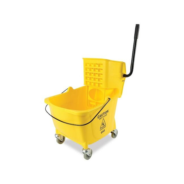 Boardwalk 35 qt Mop Bucket and Wringer, Yellow/Silver, Plastic/Metal 3485205