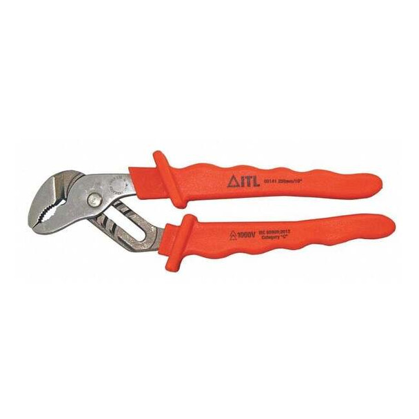 Itl 10 in Curved Jaw Water Pump Plier, Serrated 00141