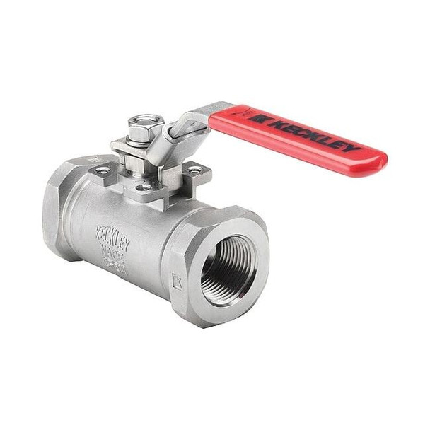 Keckley 3/8" NPT Stainless Steel Ball Valve Inline BVS3THRSSAGSL-038