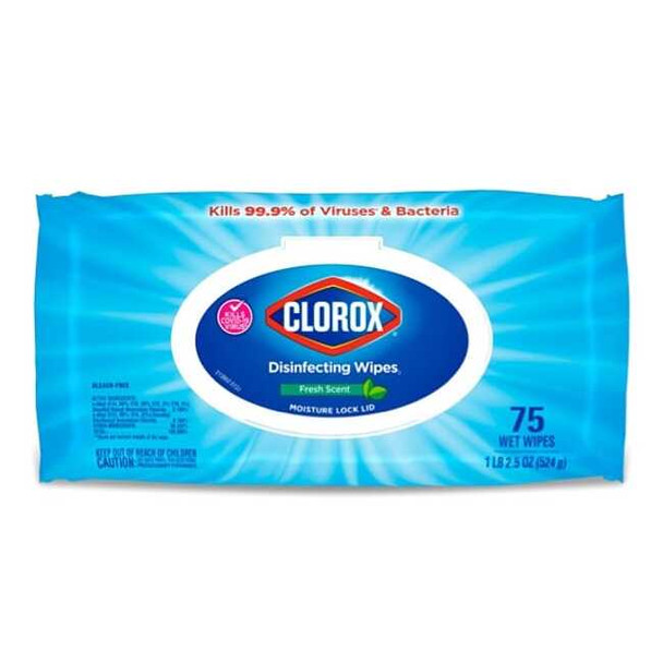 Clorox Disinfecting Wipes,75 ct,Soft Pack,PK6 31430