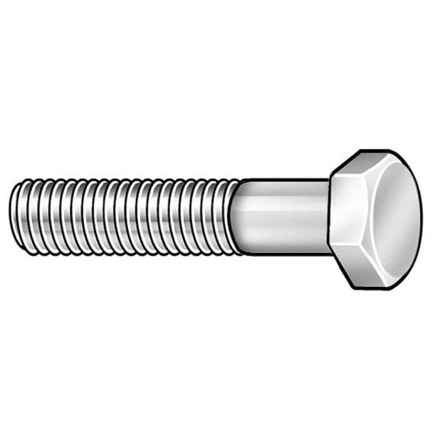 Grade A307, 1/4"-20 Hex Head Cap Screw, Zinc Plated Steel, 2-3/4 in L, 100 PK