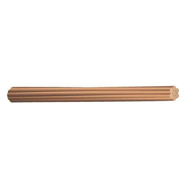 Bare Grounding Wire, Copper, 4 AWG, 1C, Bare, Stranded, 198 ft