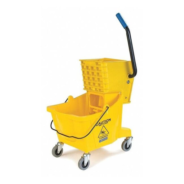 Carlisle Foodservice Side Press Mop Bucket and Wringer, Yellow 3690804