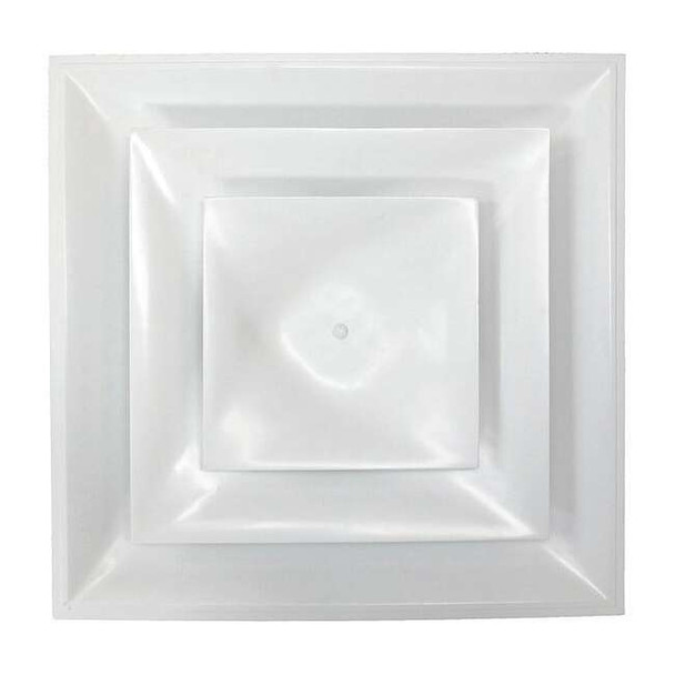 American Louver 12 in Square Step-Down Diffuser, White STR-C-12W-FR