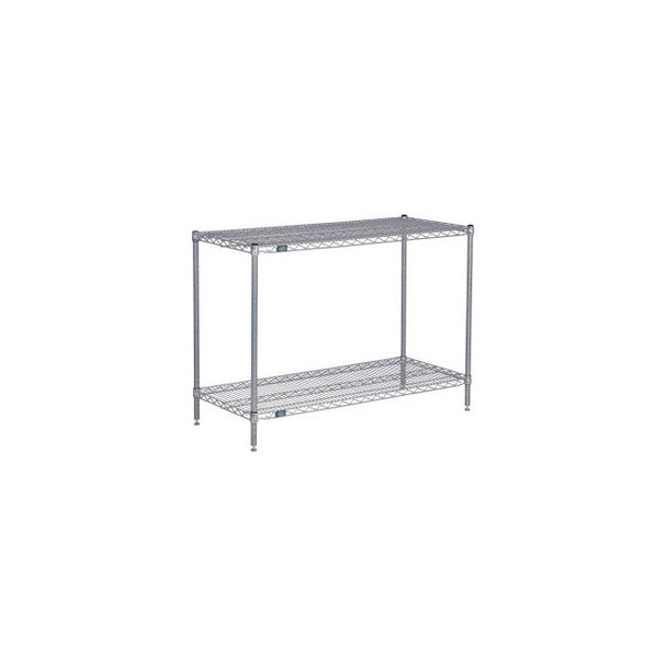 Nexel 2 Shelf Nexelate Silver Epoxy Wire Shelving Unit Starter 54""W x 24""D x 3