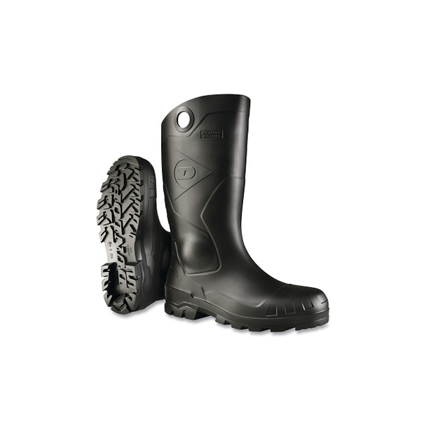 Chesapeake Rubber Boots, Plain Toe, Unisex 13, 16 in Boot, PVC, Black