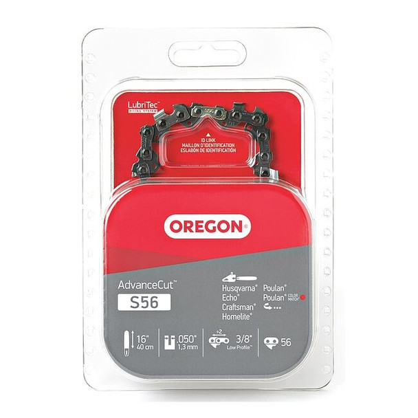 Oregon Saw Chain,16 In.,.050 In.,3/8 In. Pitch S56