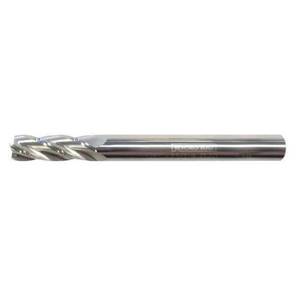 Micro 100 Carb End Mill,3/16 In,4FL,CC,AlTiN Coat GEC-187-4-030X