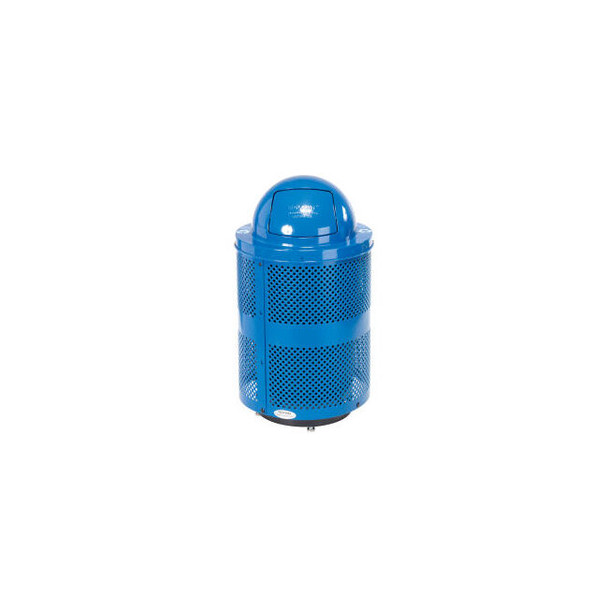 Global Industrial Outdoor Perforated Steel Recycling Can With Dome Lid & Base 36