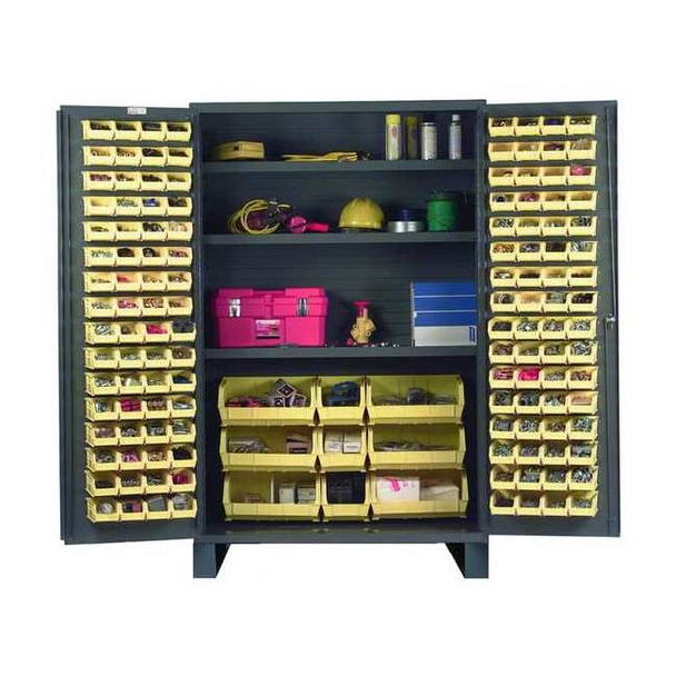 Extra-Heavy Duty Bin Cabinet, 48 in W, 78 in H, 24" D, 137 Bins